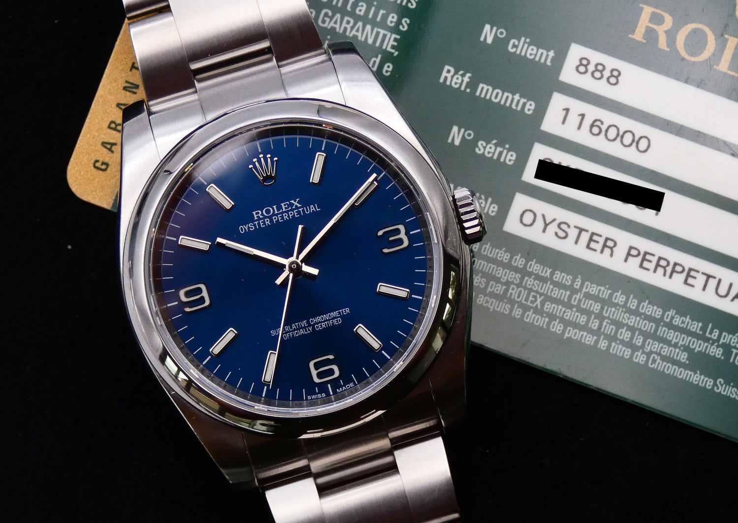 Sold Rolex Oyster Perpetual 36 116000 blue EON Watches