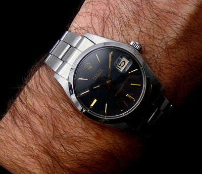 Rolex Oysterdate Precision 1971 Oyster Date Matt black-grey dial / gold markers