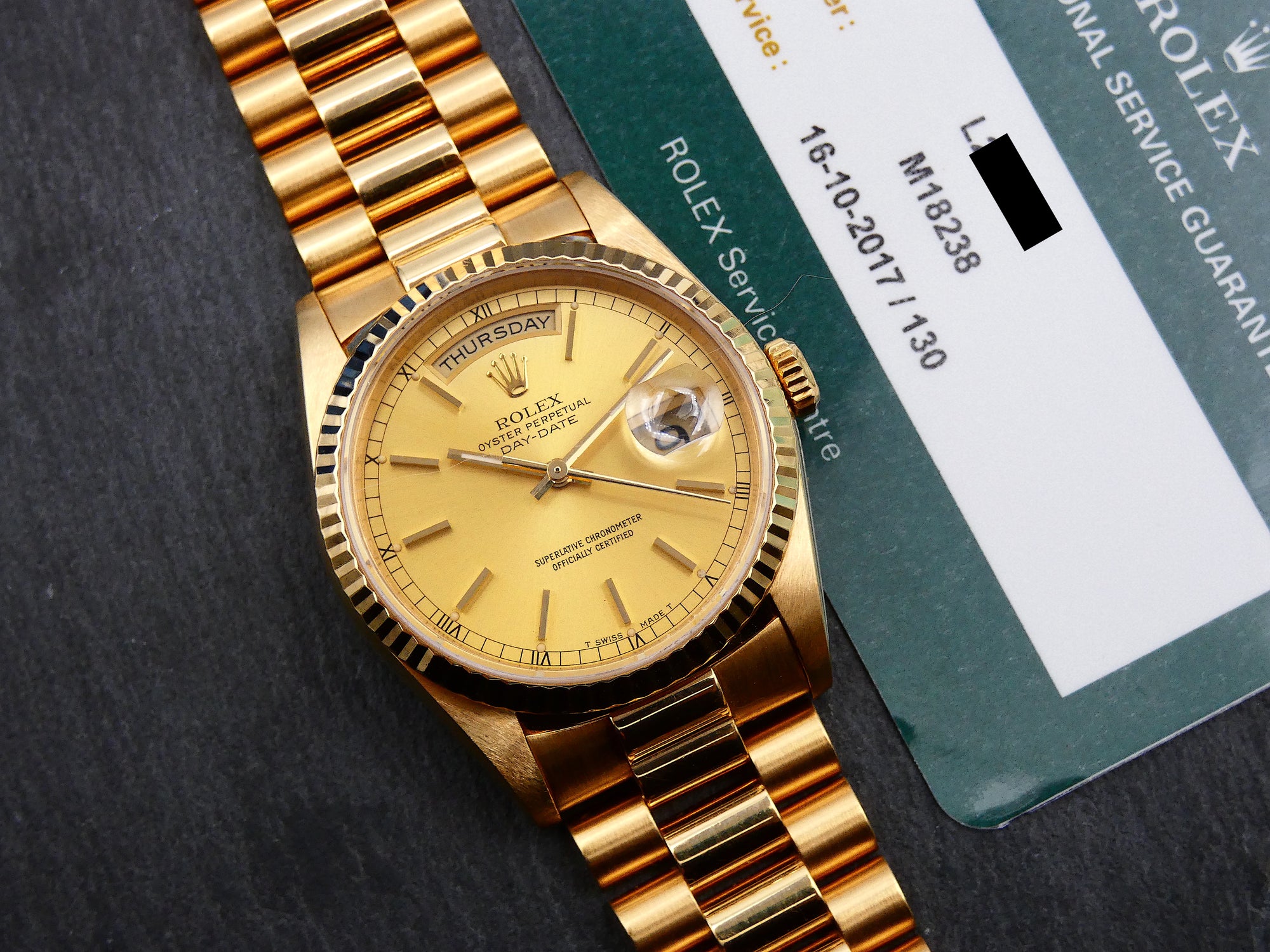 SOLD Rolex Day-Date 36 1989 / rolex service / mint 18238