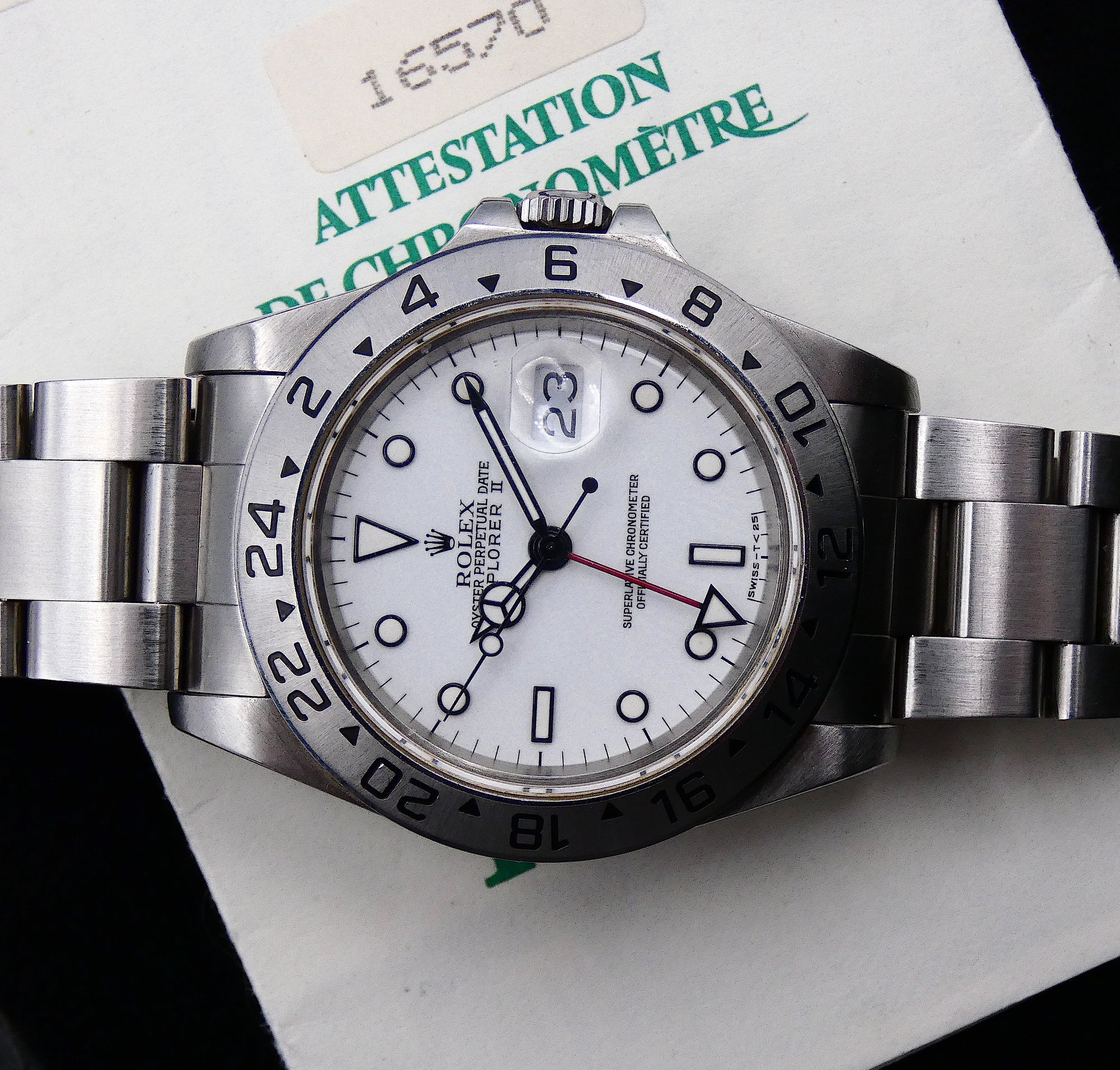 Rolex Explorer II Certified with papers / bracelet upgrade / 16570