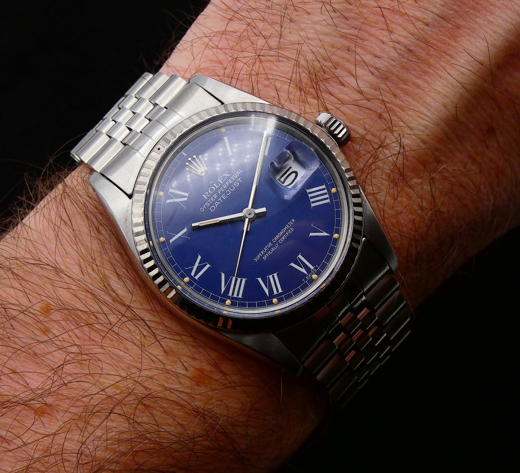 SOLD Rolex Datejust 16014 36 Rare blue buckley / 1984