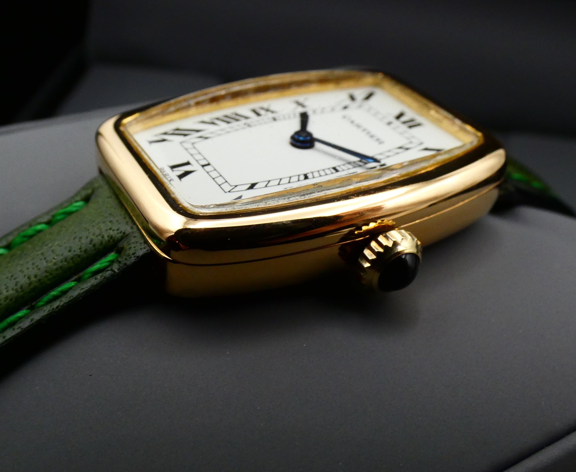 SOLD Cartier Tonneau Vintage Tonneau Tank Faberge Manuel Movement 18K