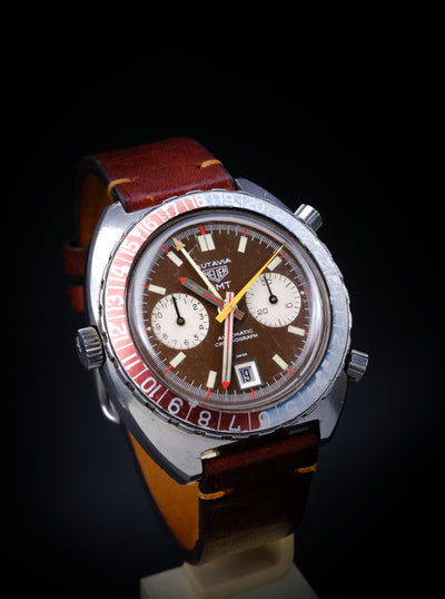 RES The Heuer Autavia GMT 1163 “Choco Patina”