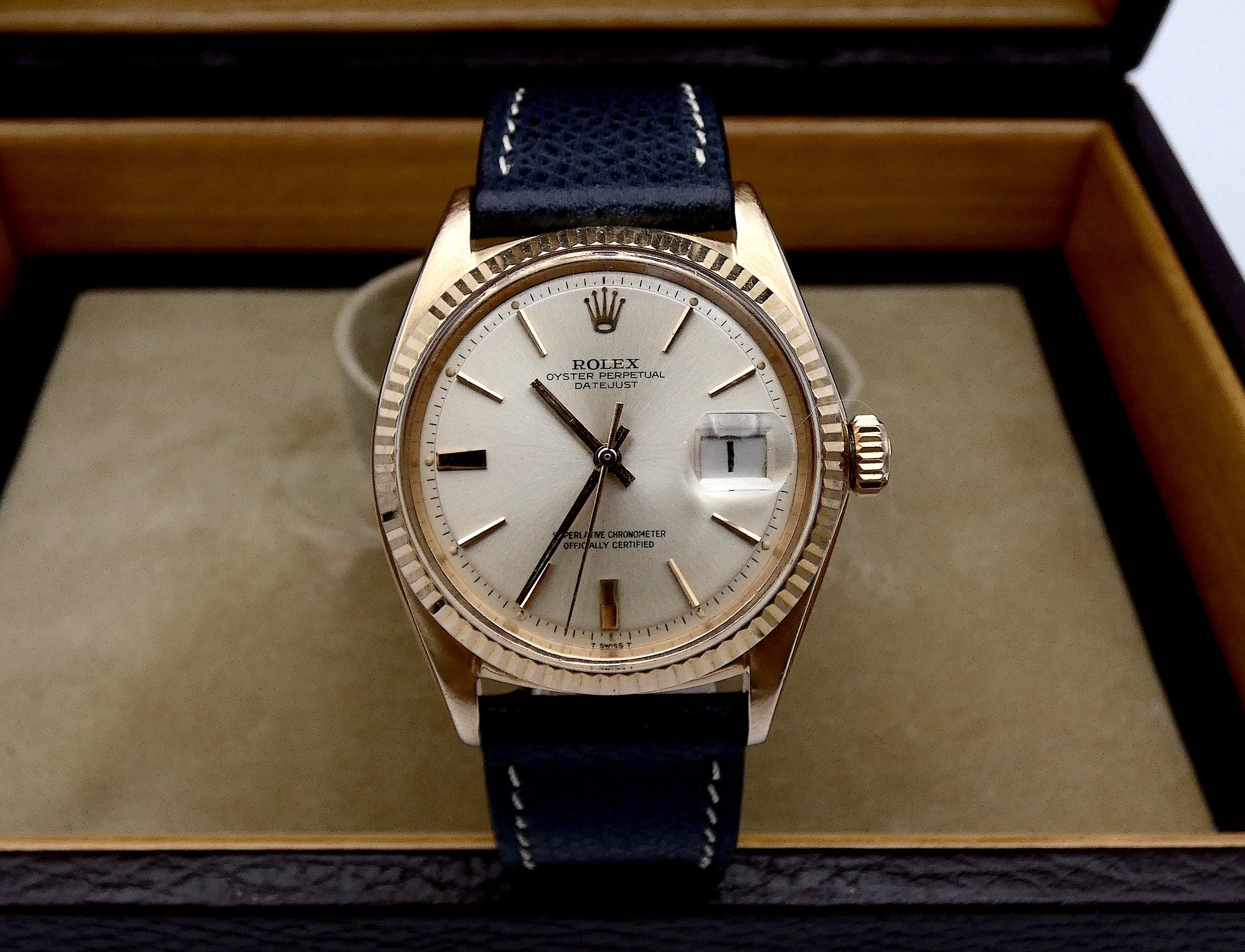 SOLD Mint Datejust 18k Rose 36mm / 1966 / PiePan doorstop dial