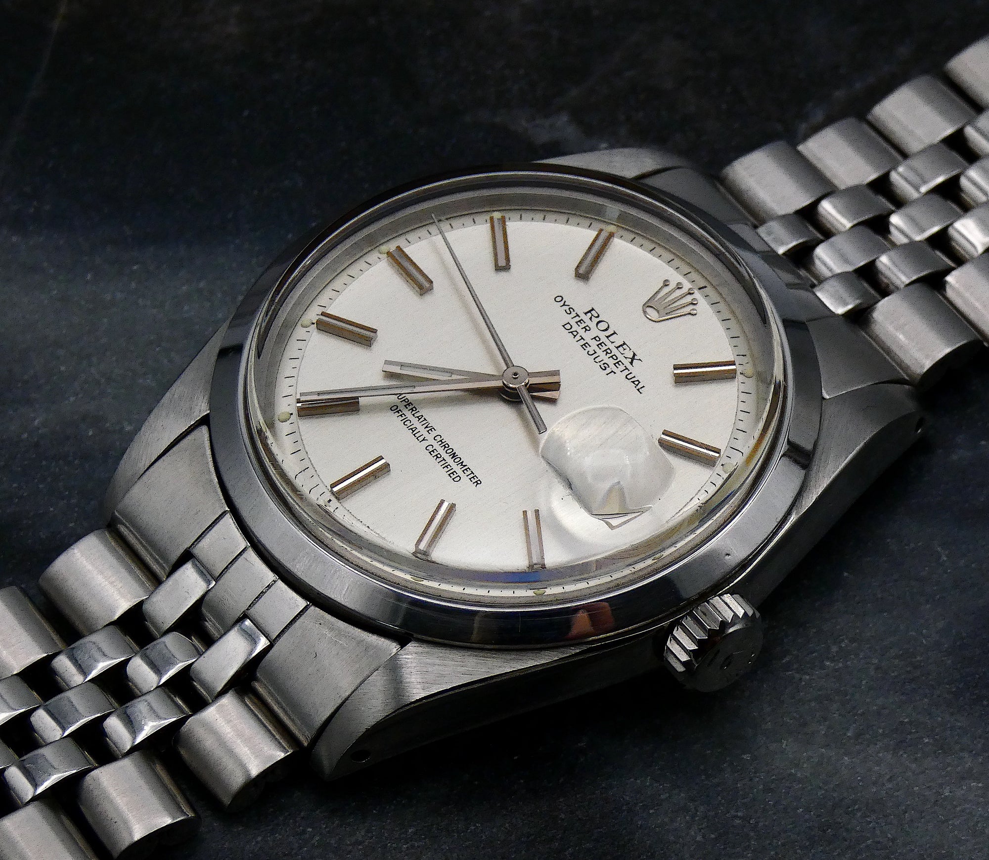 SOLD Unique Datejust 36 vertical brush - 1972 - service Rolex