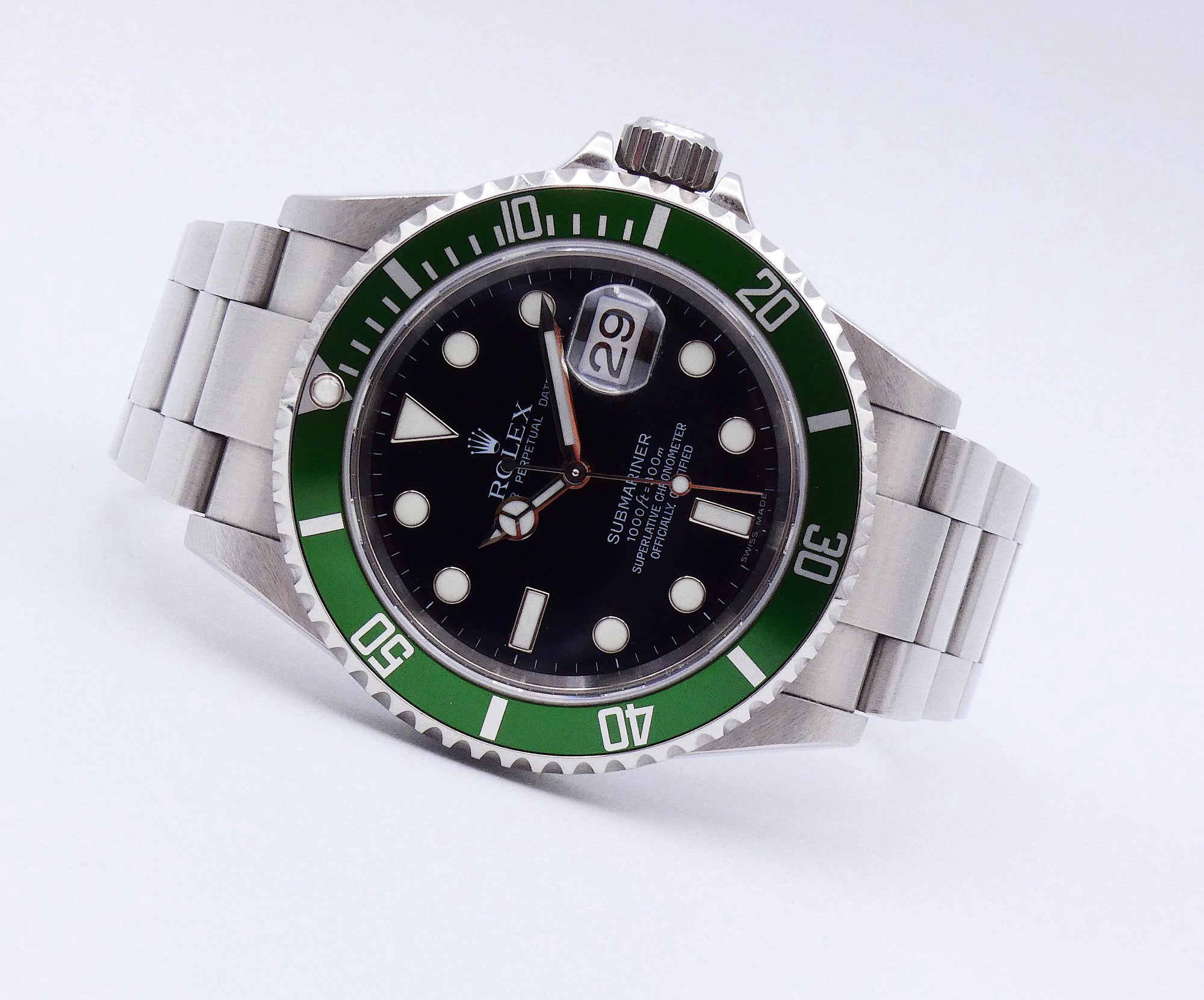 SOLD Rolex Submariner &quot;Kermit&quot; 2007 unpolished full set 16610LV