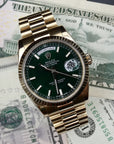 SOLD 118238 Rolex Day-Date "President" Money Green Full Set mint