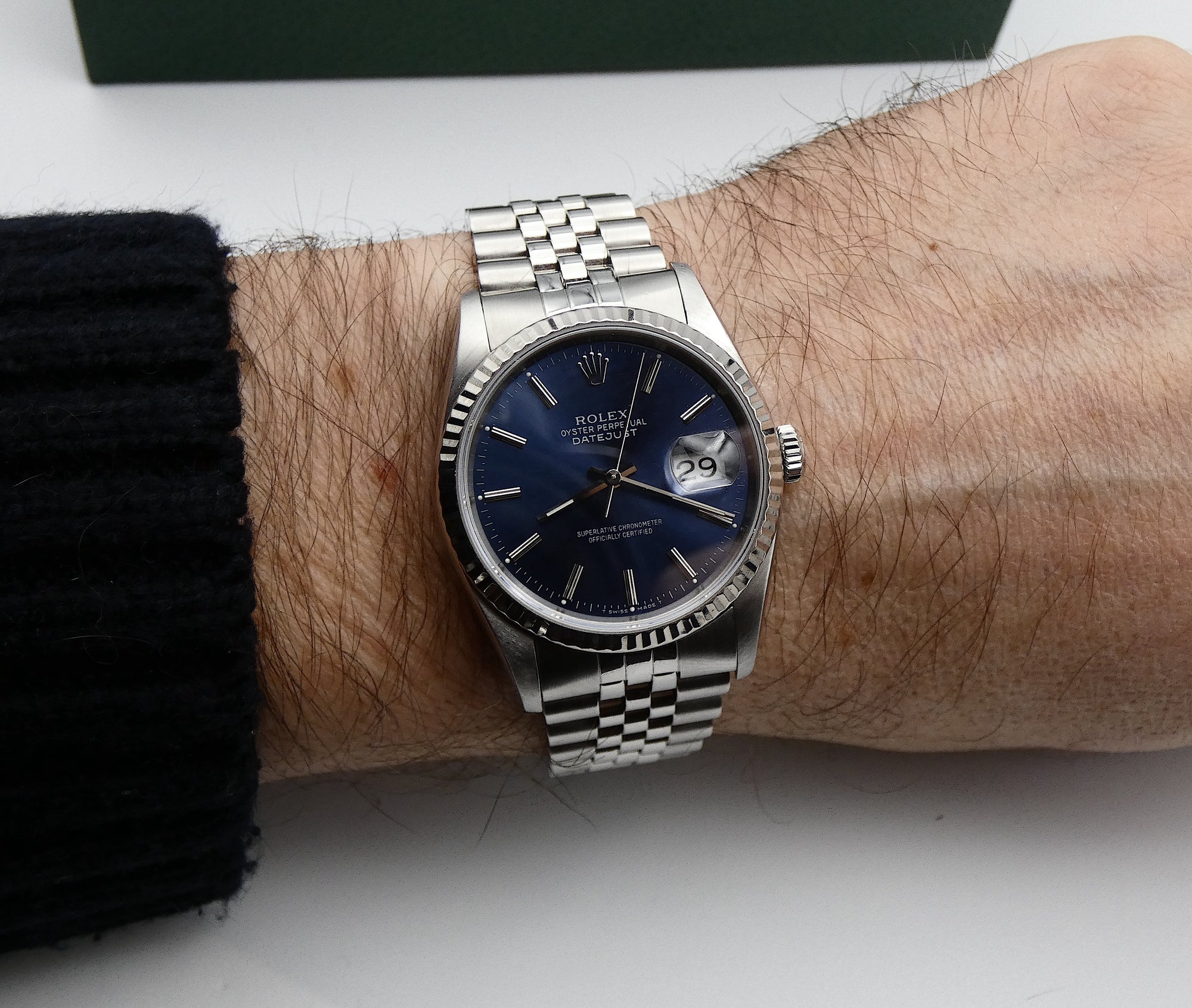 SOLD Rolex Datejust 36 1991 full set / blue