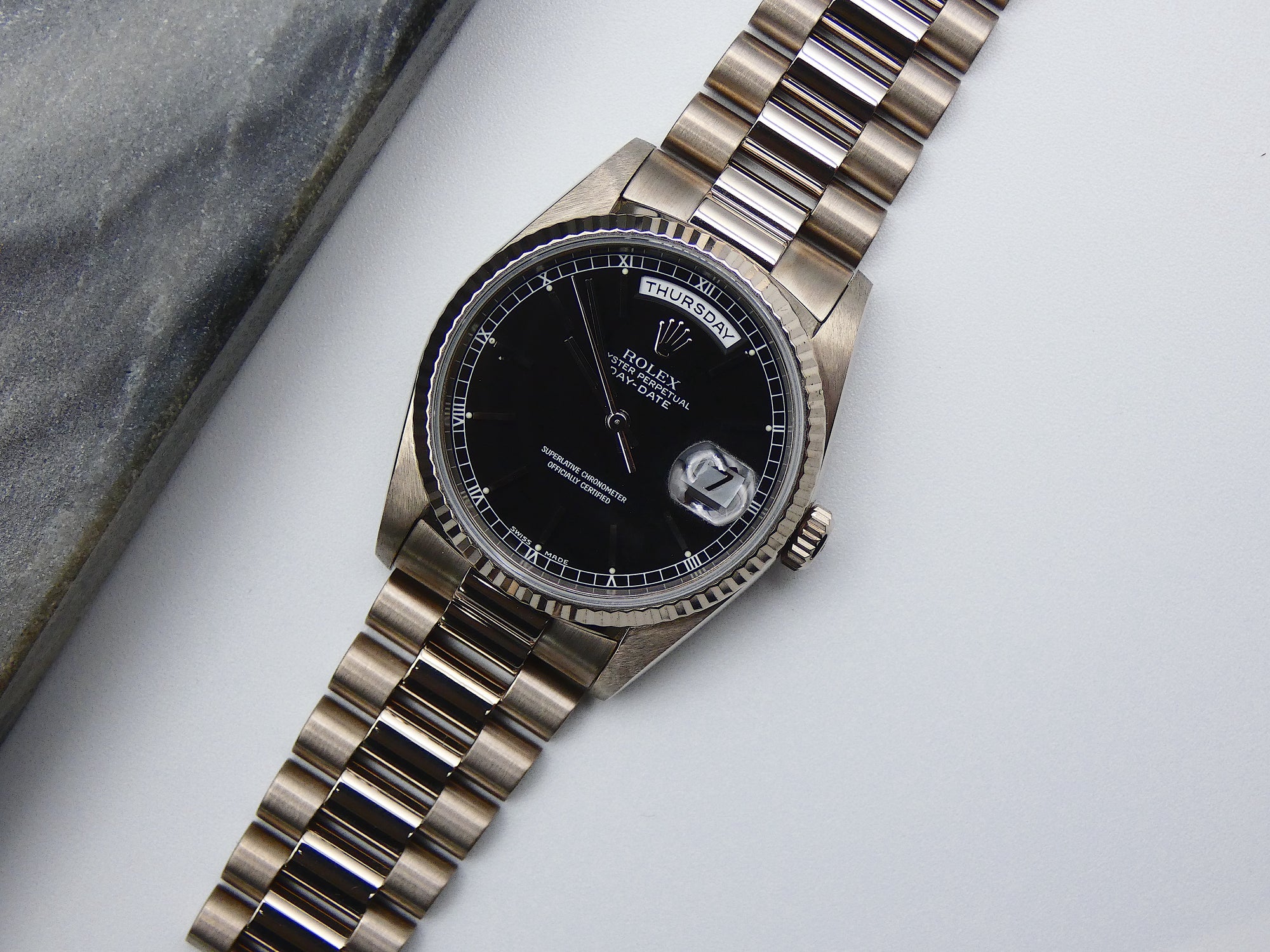 SOLD Rolex Day-Date 36 Black dial / serviced / warranty 18239