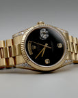 SOLD  Day-Date President 36 VERY RARE / MINT / Factory Onyx and diamond lugs