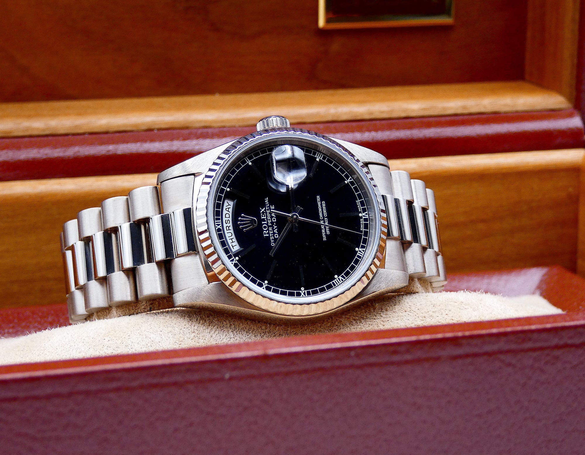 SOLD Rolex Day-Date 36 Black dial / serviced / warranty 18239