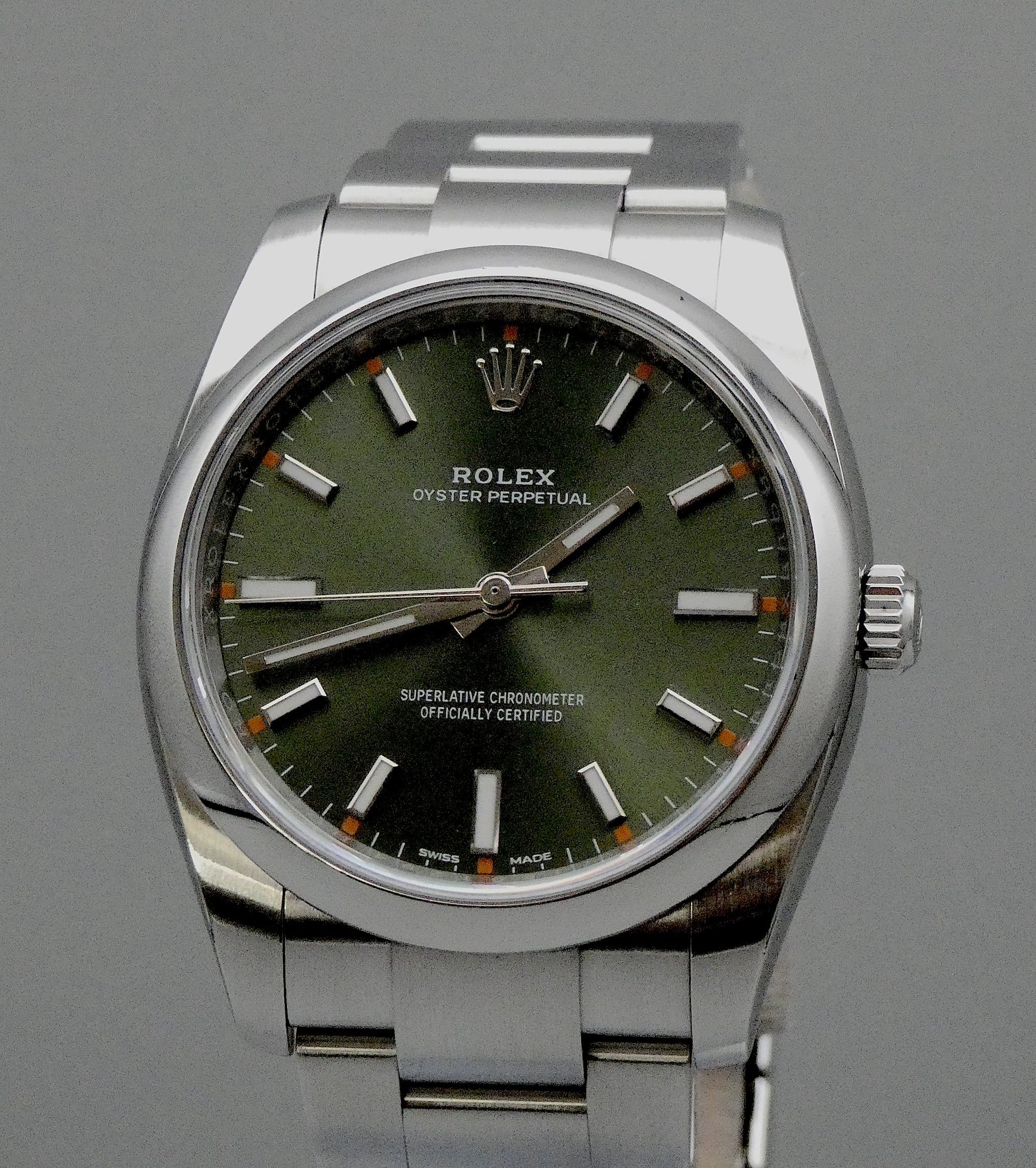 SOLD Rolex Air-King Olive Green Full set MINT