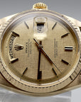 SOLD Day-Date 1969 MINT / Pie pan linnen gold dial / warranty