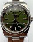 SOLD / Rolex 114200 Oyster Perpetual 34 Olive Dial - 2019 Mint