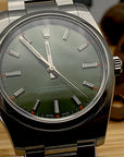 SOLD / Rolex 114200 Oyster Perpetual 34 Olive Dial - 2019 Mint